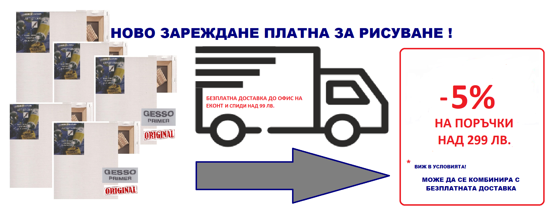 Грундирани платна за рисуване 